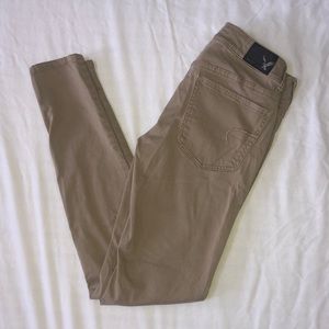 American Eagle Khaki Tan Jeggings Size 2